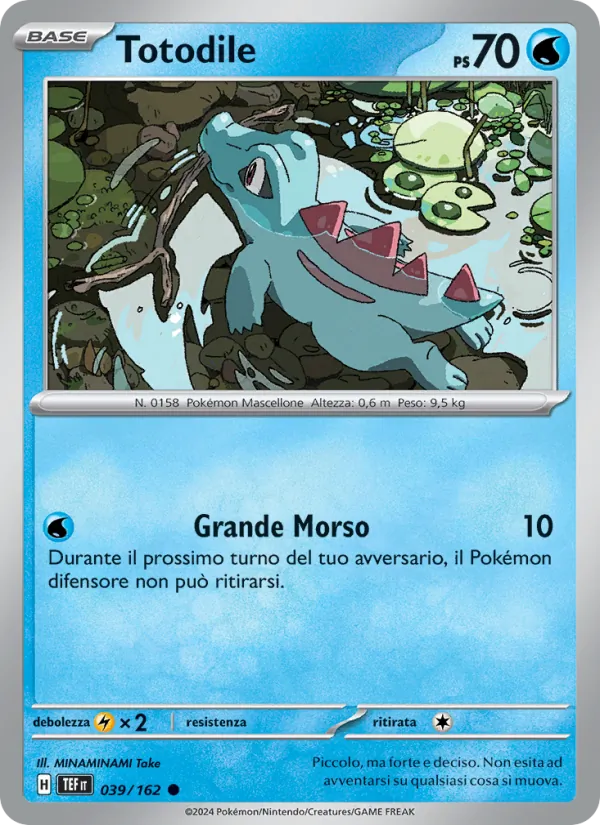 Carta Totodile dell'espansione Cronoforze, numero 039/162