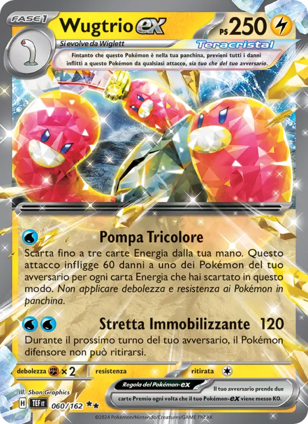Carta Wugtrio-ex dell'espansione Cronoforze, numero 060/162