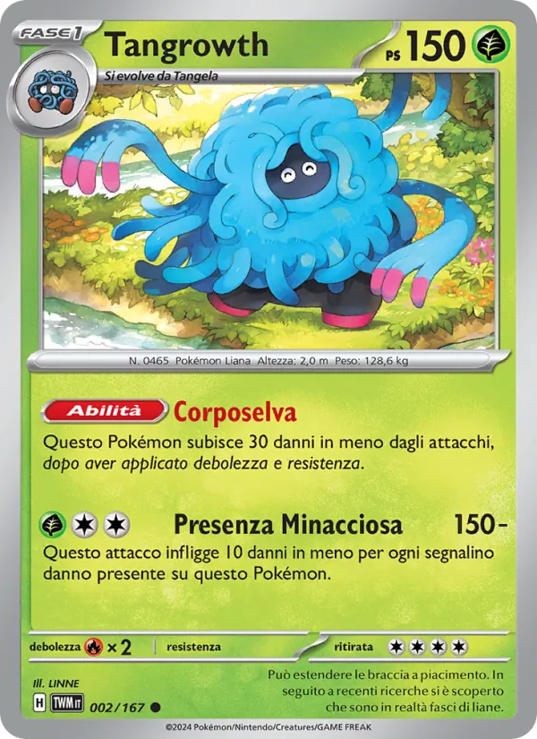 Carta Tangrowth dell'espansione Crepuscolo Mascherato, numero 002/167