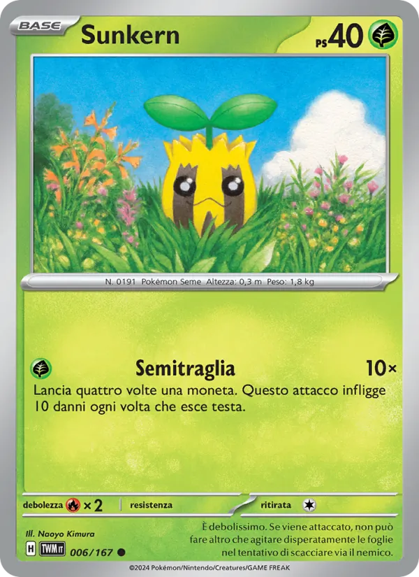 Carta Sunkern dell'espansione Crepuscolo Mascherato, numero 006/167