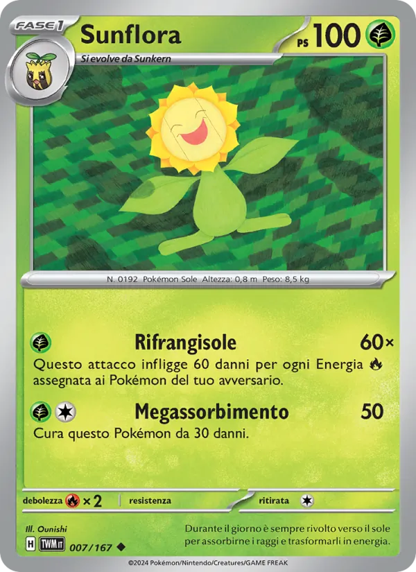 Carta Sunflora dell'espansione Crepuscolo Mascherato, numero 007/167