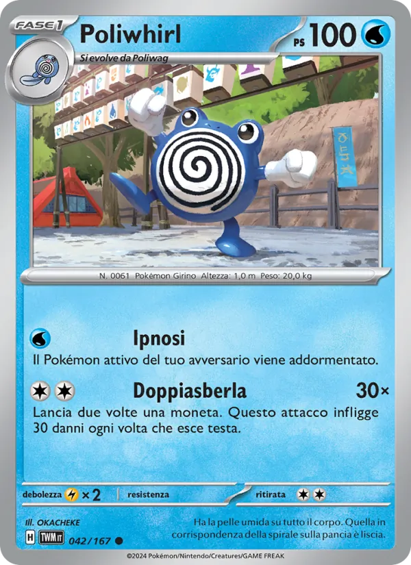 Carta Poliwhirl dell'espansione Crepuscolo Mascherato, numero 042/167