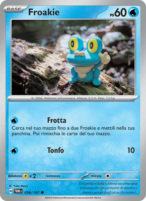Carta Froakie dell'espansione Crepuscolo Mascherato, numero 056/167