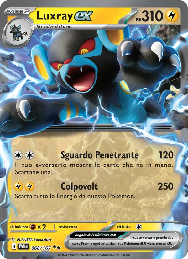 Carta Luxray-ex dell'espansione Crepuscolo Mascherato, numero 068/167