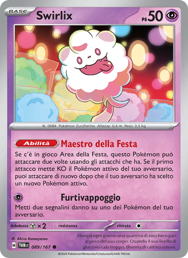 Carta Swirlix dell'espansione Crepuscolo Mascherato, numero 089/167