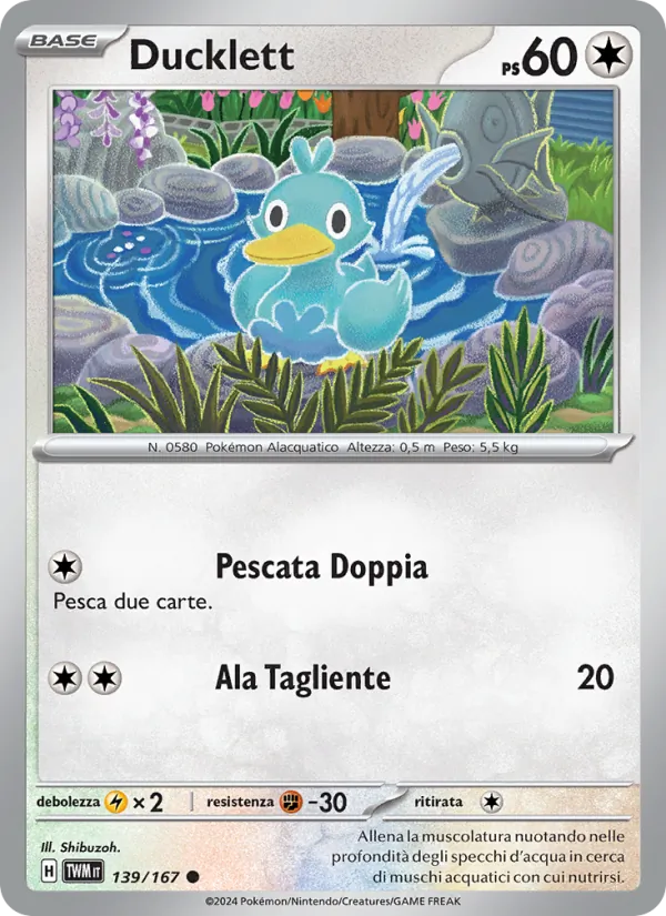 Carta Ducklett dell'espansione Crepuscolo Mascherato, numero 139/167