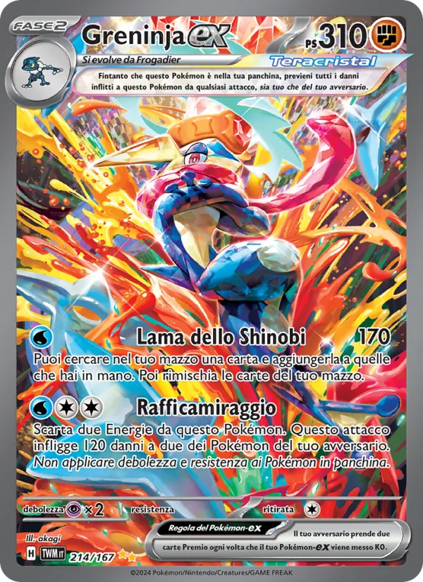 Carta Greninja-ex dell'espansione Crepuscolo Mascherato, numero 214/167