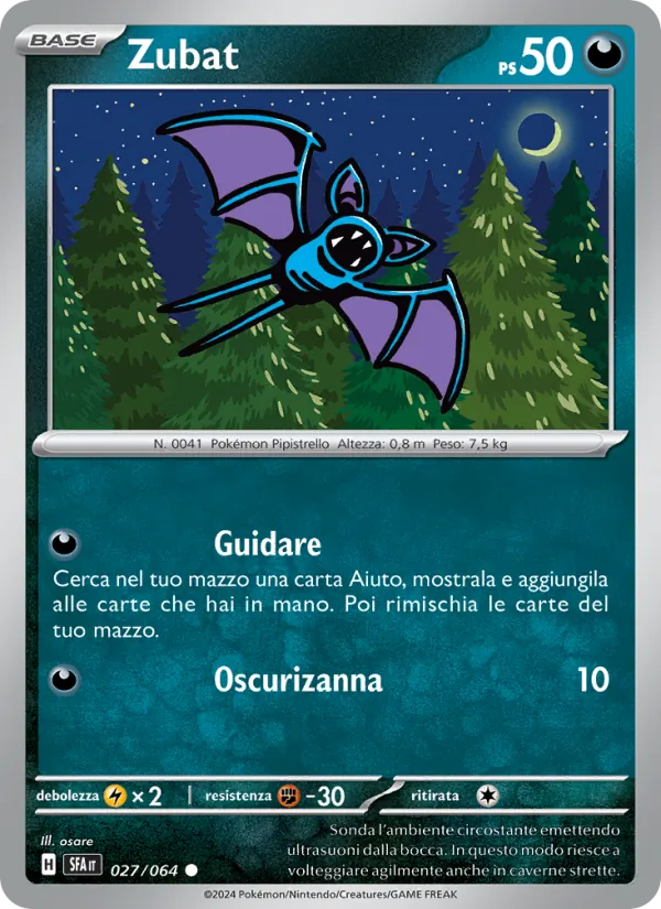 Carta Zubat dell'espansione Segreto Fiabesco, numero 027/64