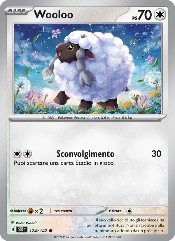 Carta Wooloo dell'espansione Corona Astrale, numero 124/142