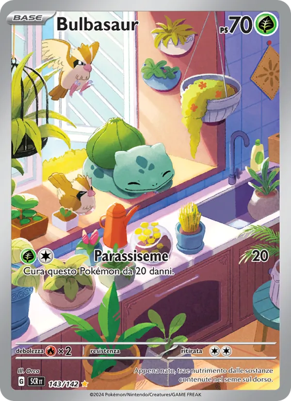 Carta Bulbasaur dell'espansione Corona Astrale, numero 143/142