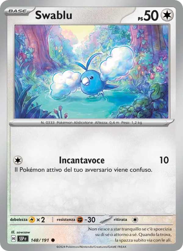 Carta Swablu dell'espansione Scintille Folgoranti, numero 148/191