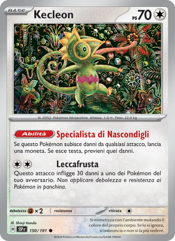 Carta Kecleon dell'espansione Scintille Folgoranti, numero 150/191