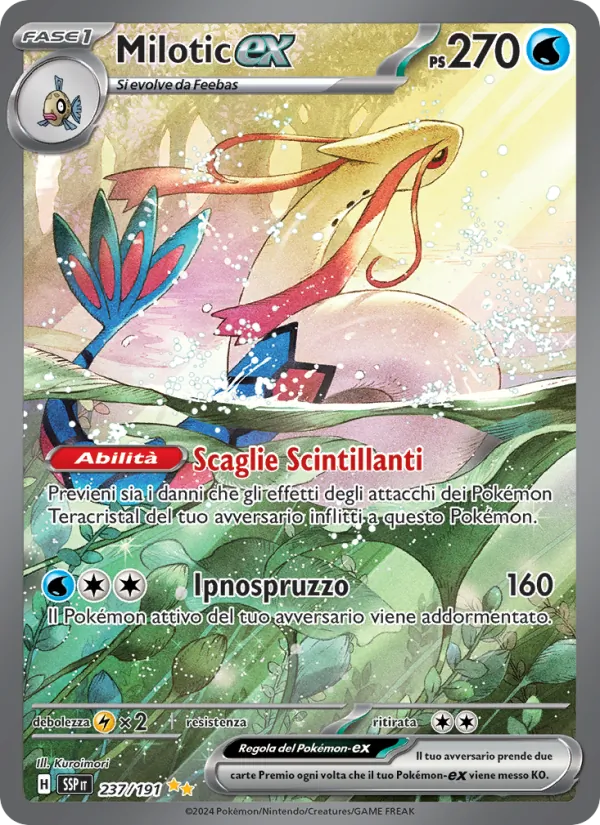 Carta Milotic-ex dell'espansione Scintille Folgoranti, numero 237/191