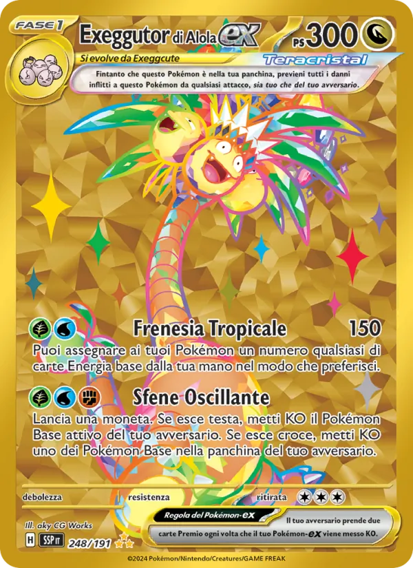 Carta Exeggutor di Alola-ex dell'espansione Scintille Folgoranti, numero 248/191