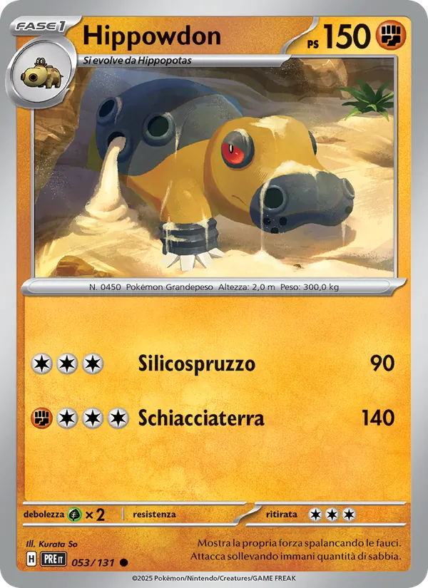 Carta Hippowdon dell'espansione Evoluzioni Prismatiche, numero 053/131