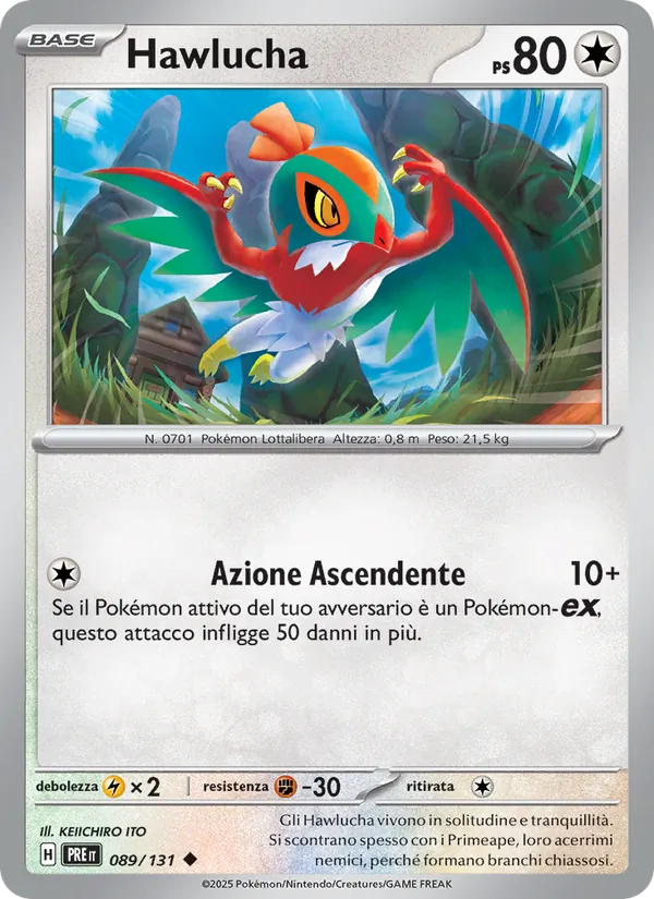 Carta Hawlucha dell'espansione Evoluzioni Prismatiche, numero 089/131