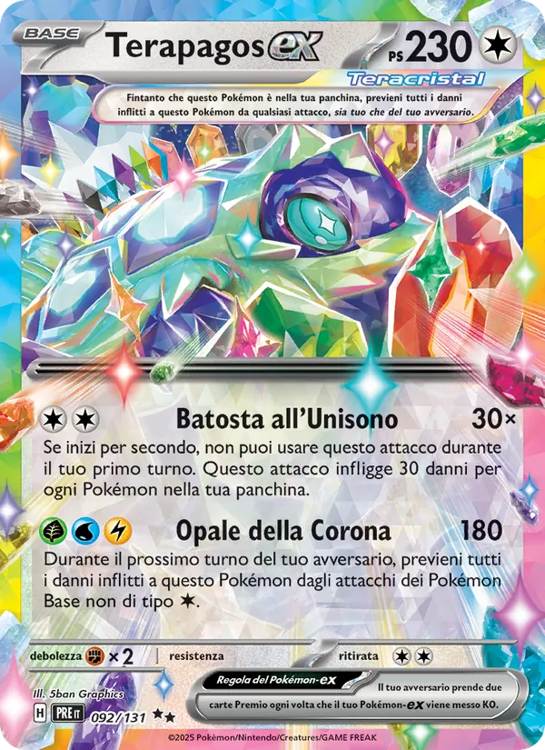 Carta Terapagos-ex dell'espansione Evoluzioni Prismatiche, numero 092/131