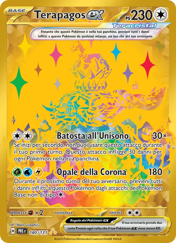 Carta Terapagos-ex dell'espansione Evoluzioni Prismatiche, numero 180/131