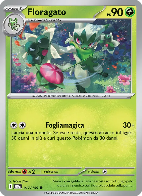 Carta Floragato dell'espansione Avventure Insieme, numero 017/159