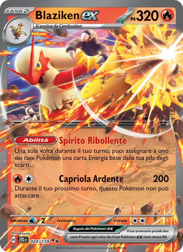 Carta Blaziken-ex dell'espansione Avventure Insieme, numero 024/159
