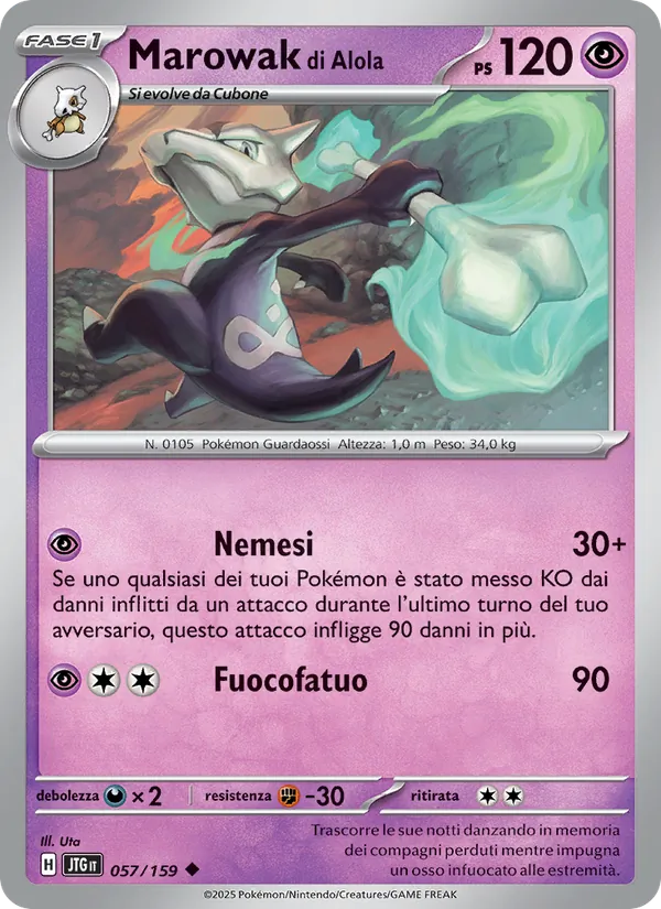 Carta Marowak di Alola dell'espansione Avventure Insieme, numero 057/159