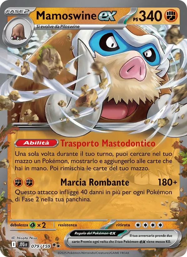 Carta Mamoswine-ex dell'espansione Avventure Insieme, numero 079/159