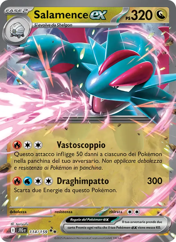 Carta Salamence-ex dell'espansione Avventure Insieme, numero 114/159