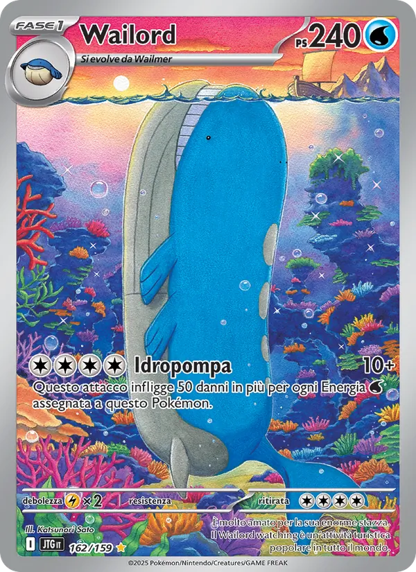 Carta Wailord dell'espansione Avventure Insieme, numero 162/159