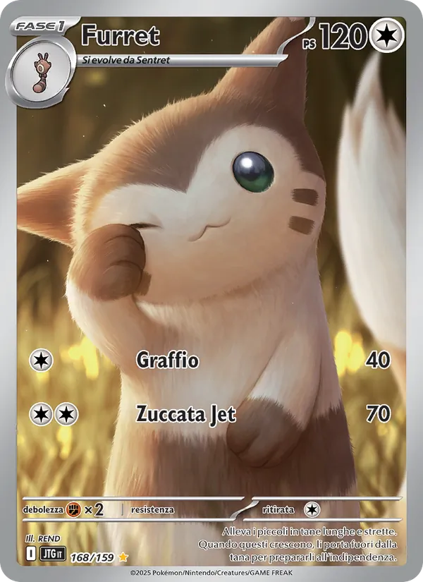 Carta Furret dell'espansione Avventure Insieme, numero 168/159