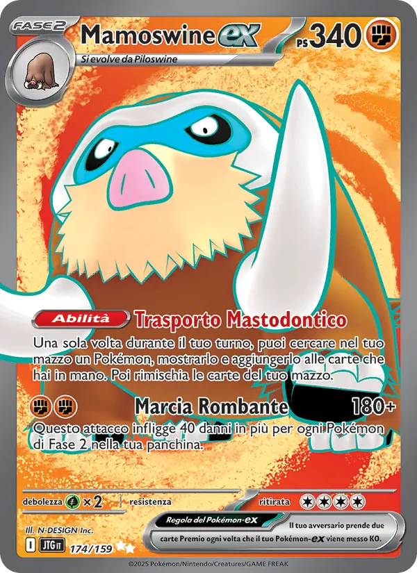 Carta Mamoswine-ex dell'espansione Avventure Insieme, numero 174/159