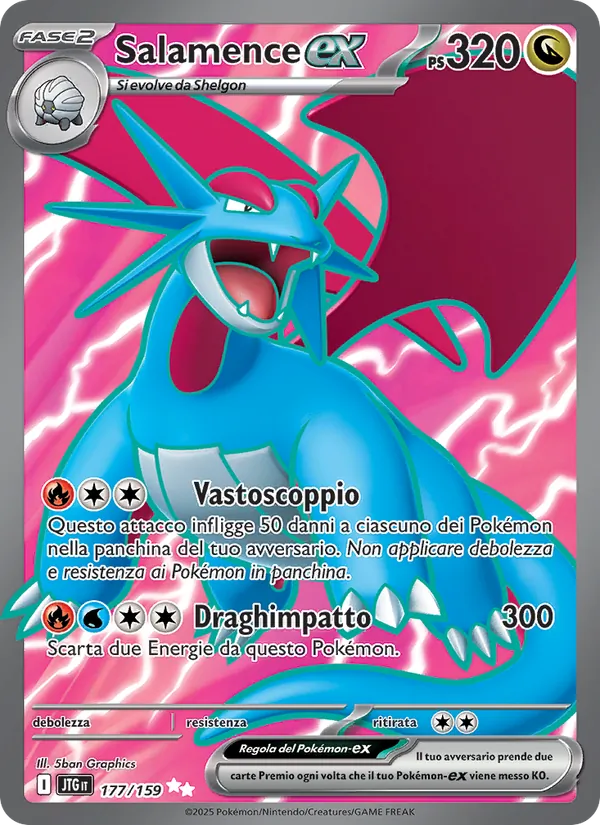Carta Salamence-ex dell'espansione Avventure Insieme, numero 177/159