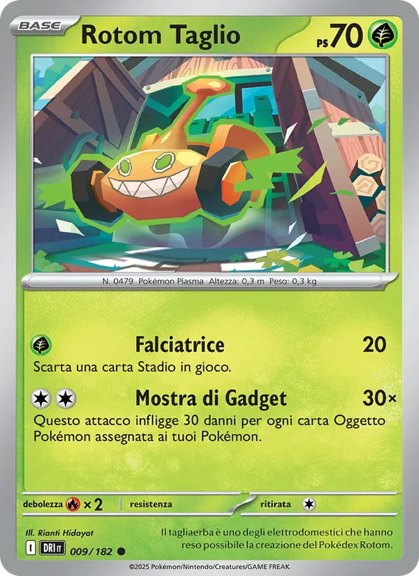 Carta Rotom Taglio dell'espansione Rivali Predestinati, numero 009/182