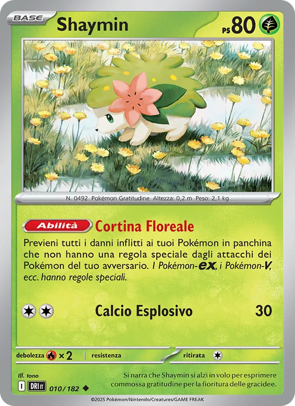 Carta Shaymin dell'espansione Rivali Predestinati, numero 010/182