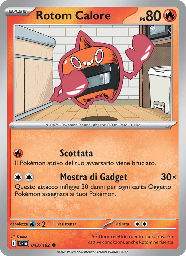 Carta Rotom Calore dell'espansione Rivali Predestinati, numero 043/182