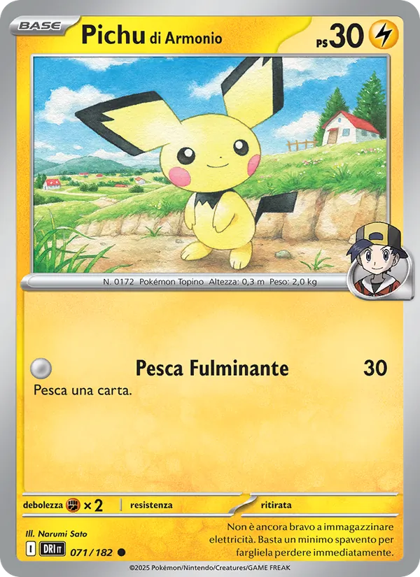 Carta Pichu di Armonio dell'espansione Rivali Predestinati, numero 071/182