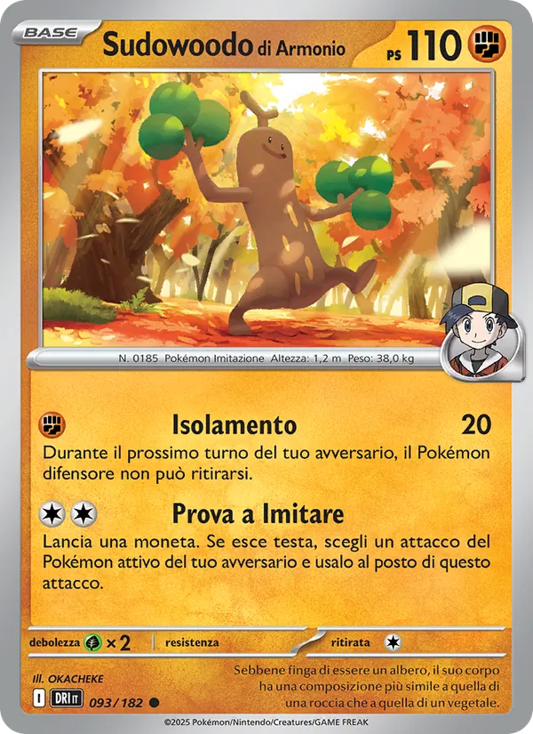 Carta Sudowoodo di Armonio dell'espansione Rivali Predestinati, numero 093/182