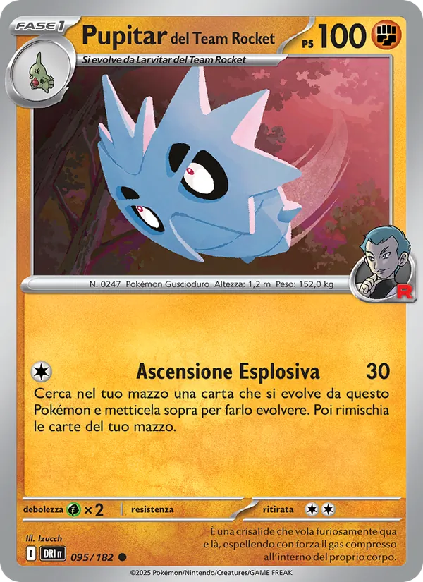 Carta Pupitar del Team Rocket dell'espansione Rivali Predestinati, numero 095/182