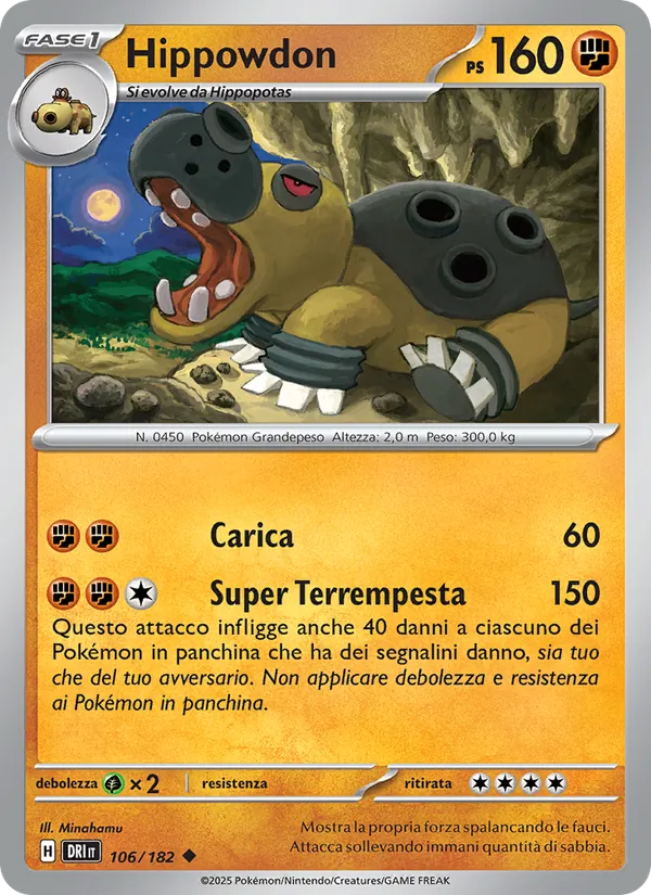 Carta Hippowdon dell'espansione Rivali Predestinati, numero 106/182