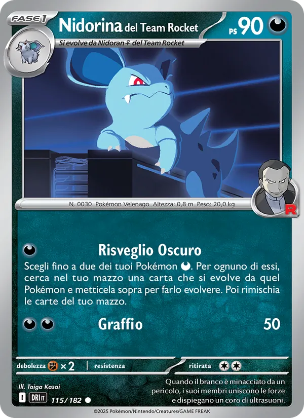 Carta Nidorina del Team Rocket dell'espansione Rivali Predestinati, numero 115/182