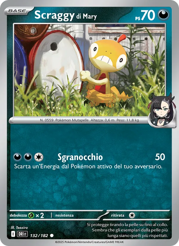 Carta Scraggy di Mary dell'espansione Rivali Predestinati, numero 132/182