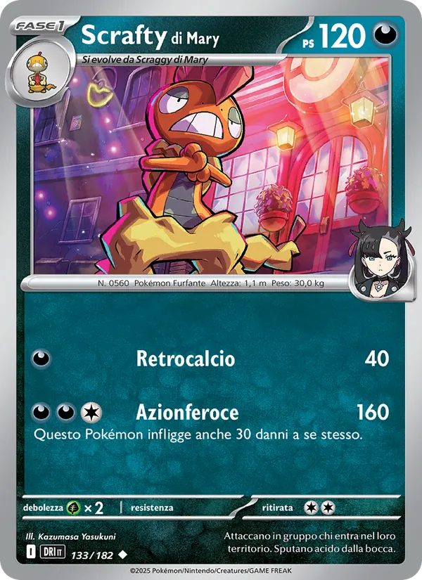 Carta Scrafty di Mary dell'espansione Rivali Predestinati, numero 133/182