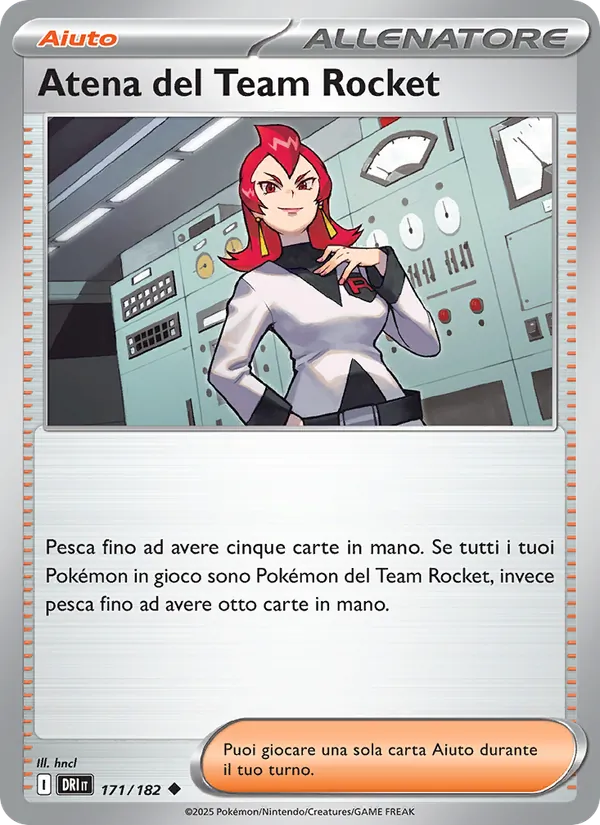 Carta Atena del Team Rocket dell'espansione Rivali Predestinati, numero 171/182