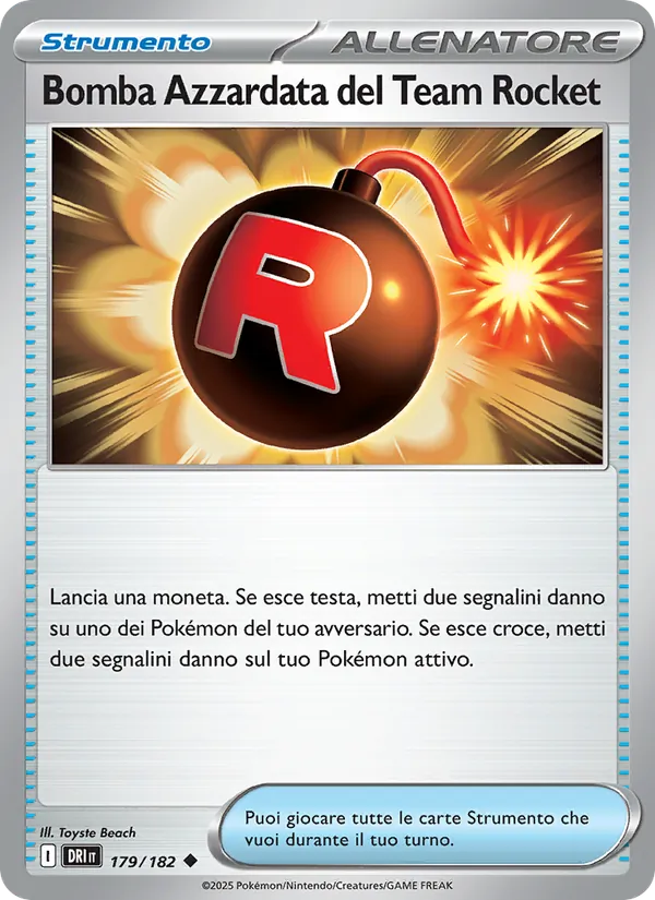 Carta Bomba Azzardata del Team Rocket dell'espansione Rivali Predestinati, numero 179/182