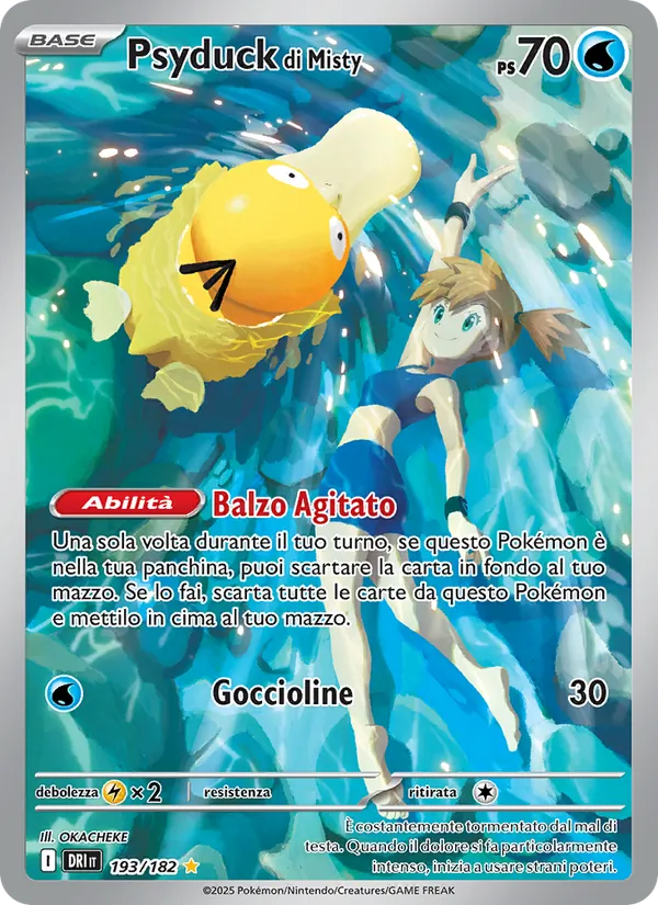 Carta Psyduck di Misty dell'espansione Rivali Predestinati, numero 193/182
