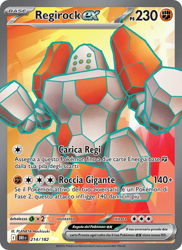 Carta Regirock-ex dell'espansione Rivali Predestinati, numero 214/182