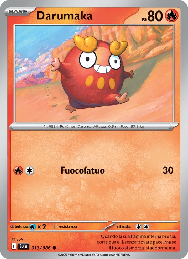 Carta Darumaka dell'espansione Luce Nera, numero 013/86