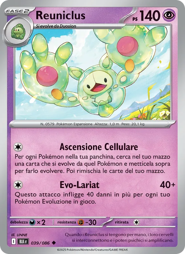 Carta Reuniclus dell'espansione Luce Nera, numero 039/86