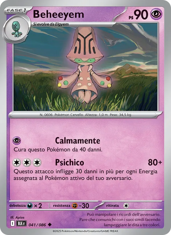 Carta Beheeyem dell'espansione Luce Nera, numero 041/86