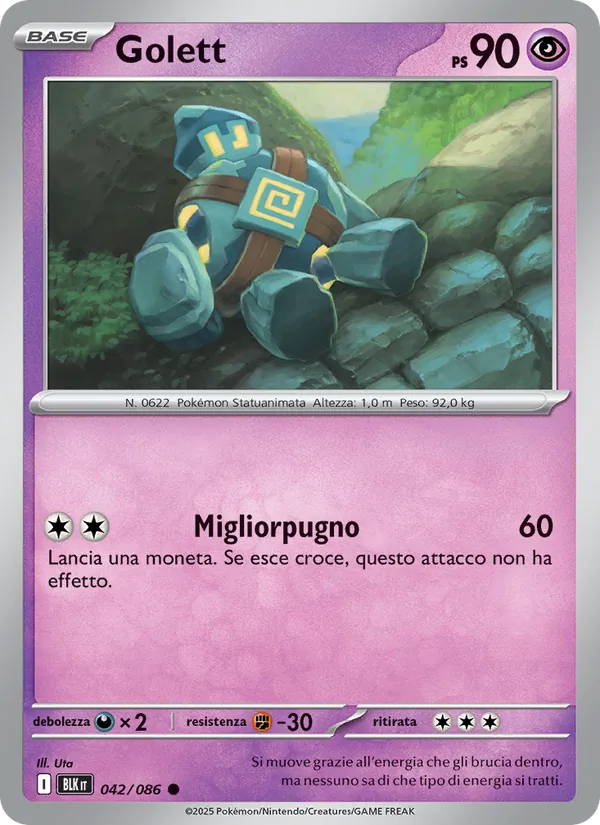 Carta Golett dell'espansione Luce Nera, numero 042/86