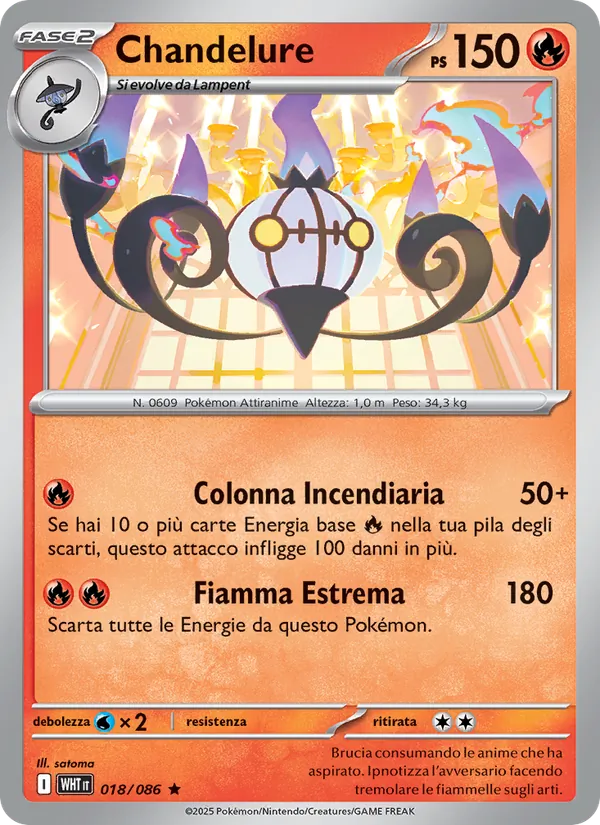 Carta Chandelure dell'espansione Fuoco Bianco, numero 018/86